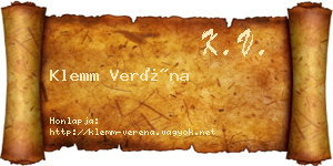 Klemm Veréna névjegykártya